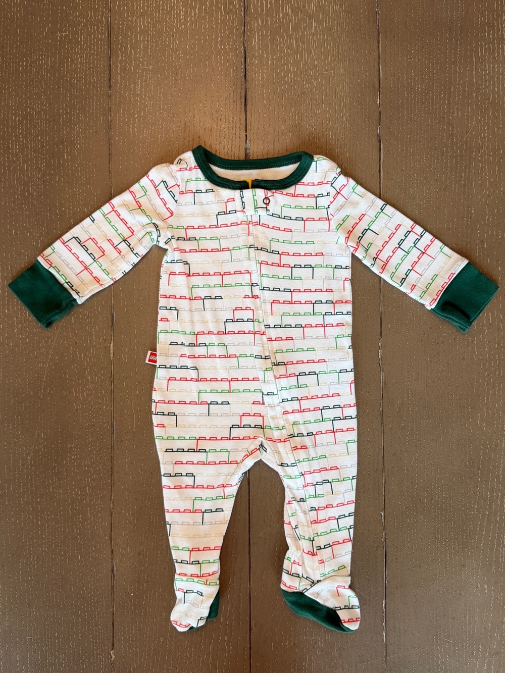 Lego Baby Unisex Long-Sleeve Christmas/Holiday Footed Sleeper Onesie • Size 0-3M